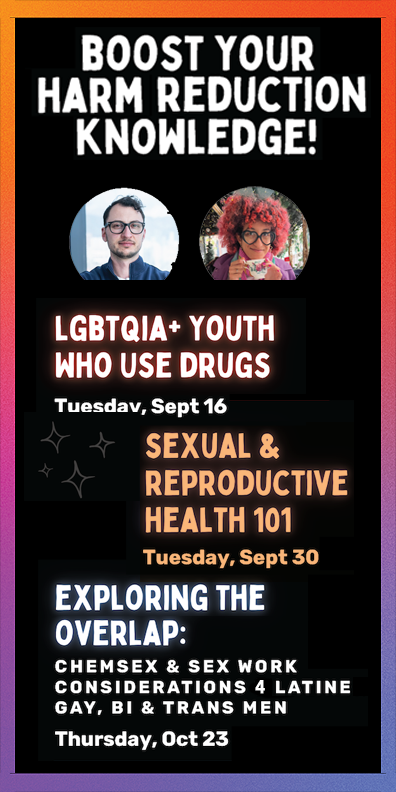 Upcoming Three-Part Webinar Series with National Harm Reduction Coalition